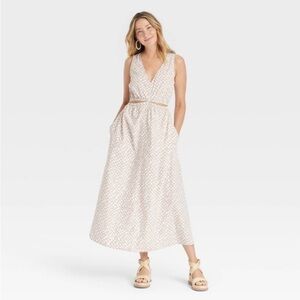 Women's Cut-Out Maxi A-Line Dress - Universal Thread ™ Tan Abstract S